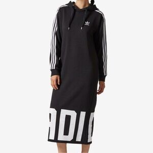 adidas Originals Black Midi Hoodie Dress